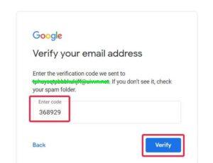 A step-by-step guide on leaving a GBP review without a Gmail account - enter email verification code