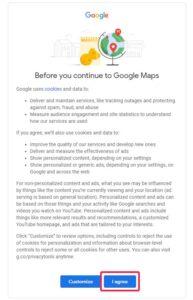 The steps for leaving a GBP review without a Gmail account - Agree before you proceed