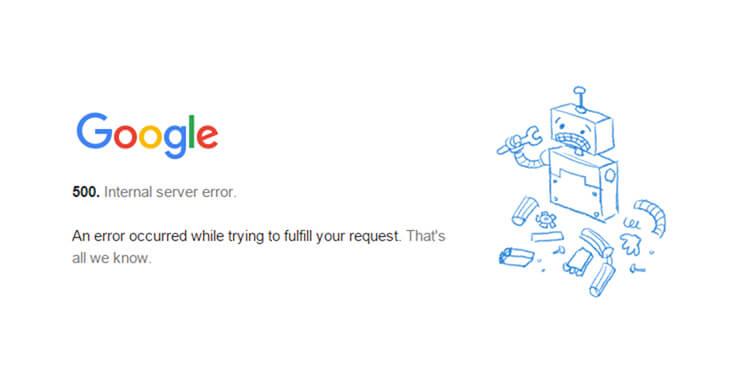 How to fix Google Search Console errors - error 500 - internal server error