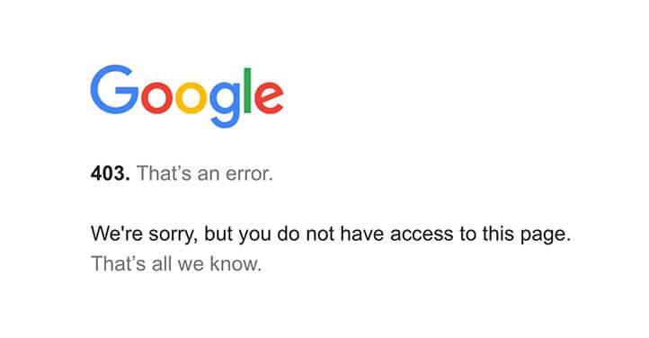 How to fix Google Search Console errors - 403 error page