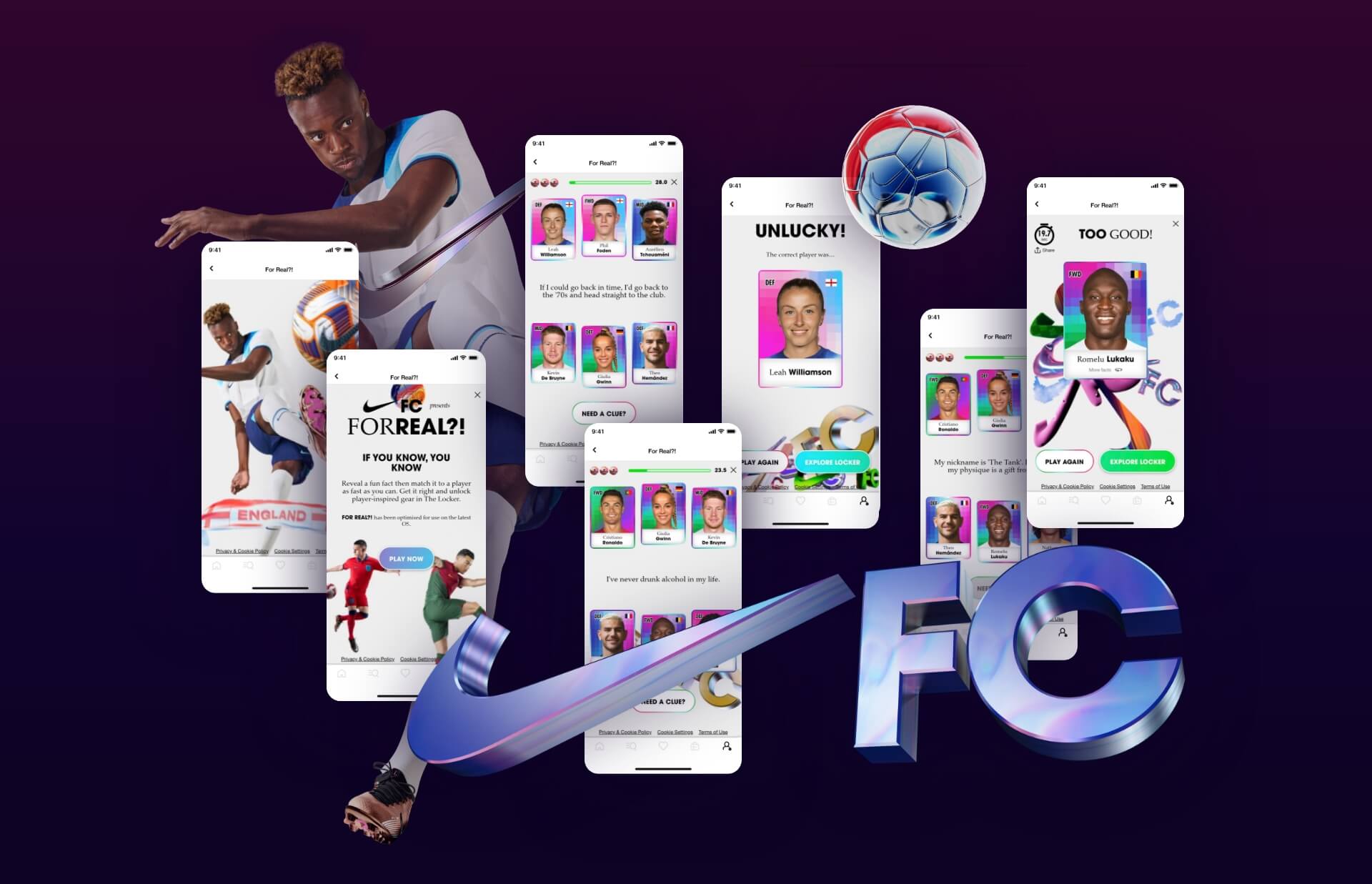 Nike For Real Mobile Game - Website collage