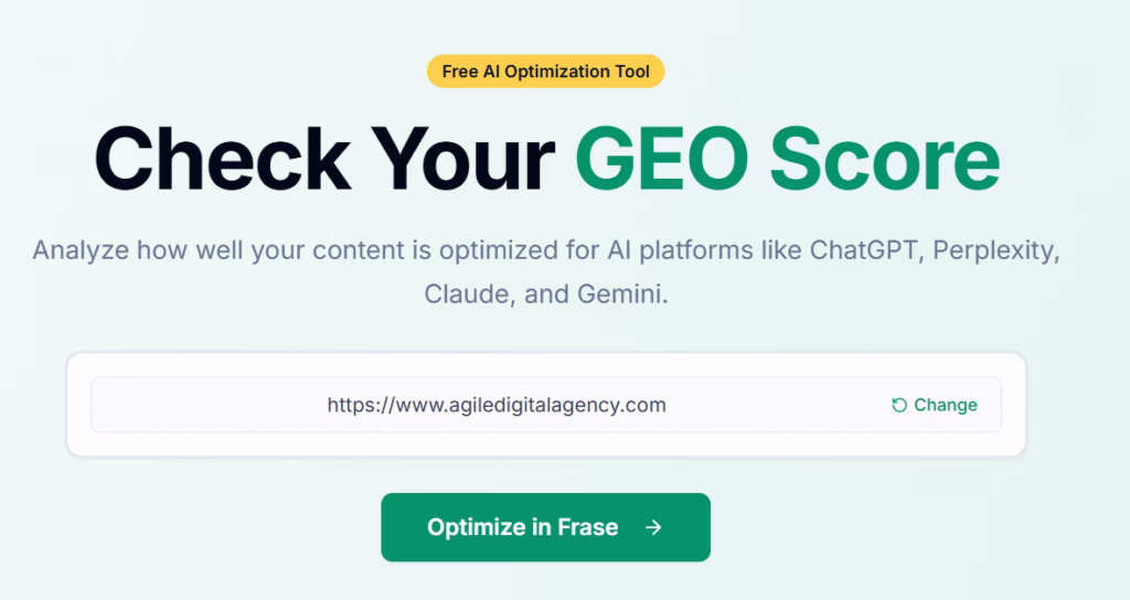 Check GEO score tool
